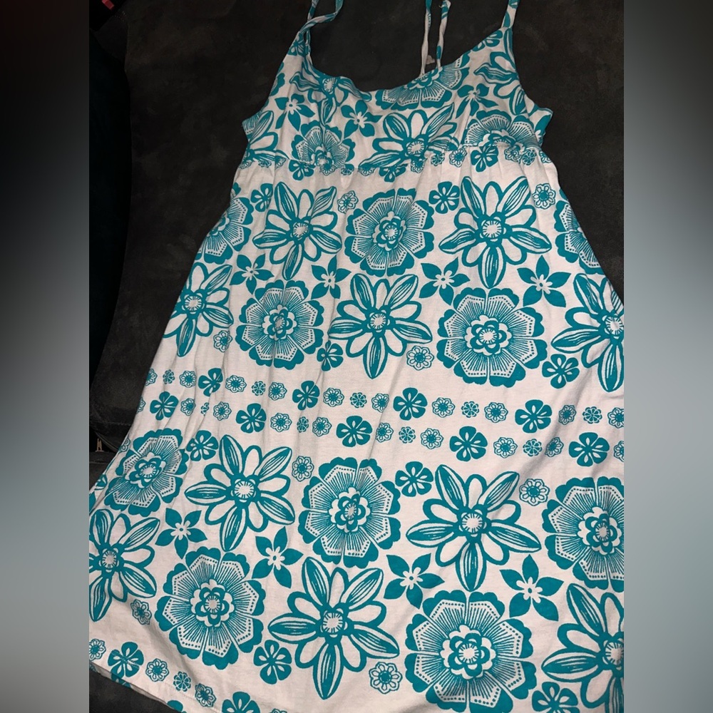 Aeropostale Turquoise and White Floral Dress